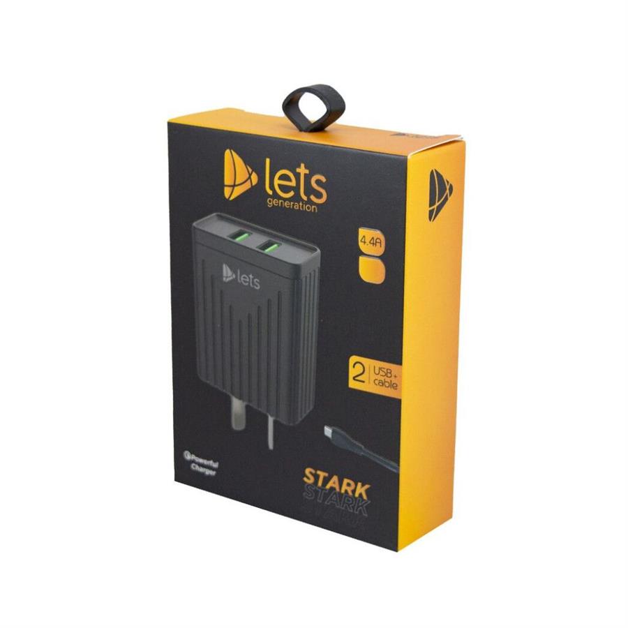 Cargador De Celular - Tipo C - USB - 2 Puertos USB - LETS MOD08