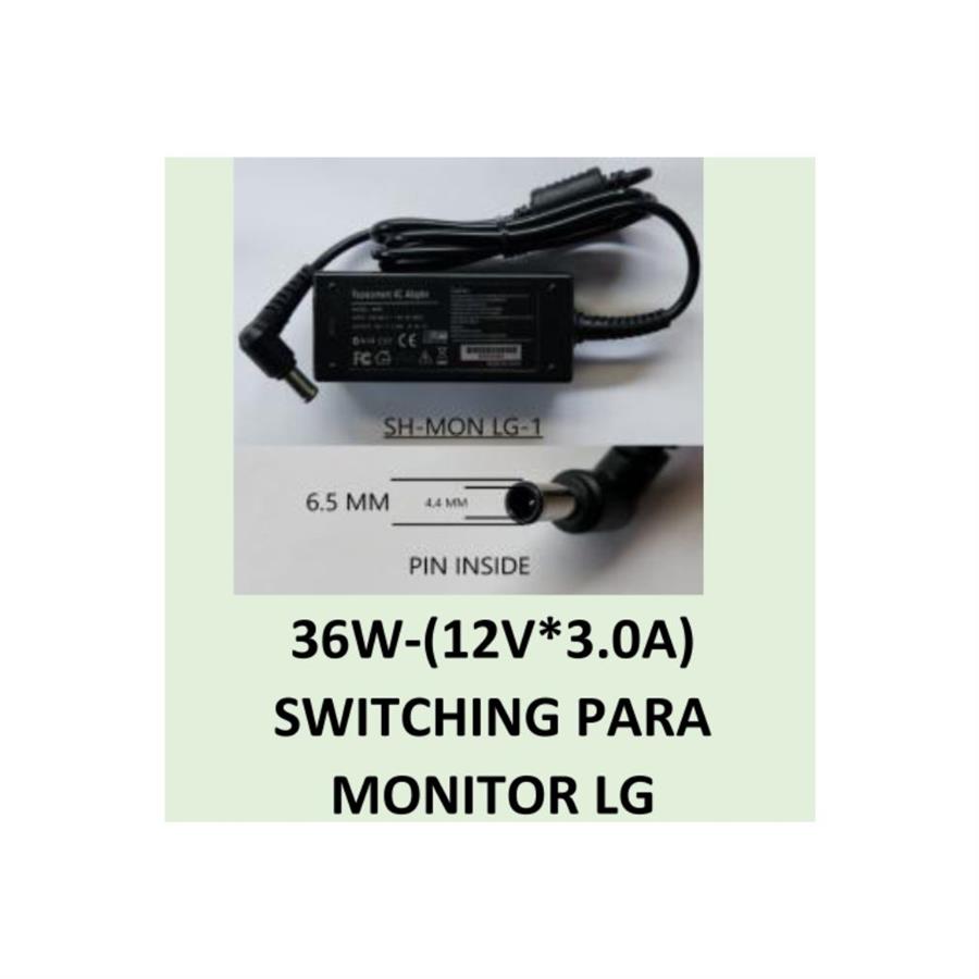 CARGADOR MONITOR SH-MON LG-1 36W/40W 12V/3,3A - 6.5MM X 4.4MM