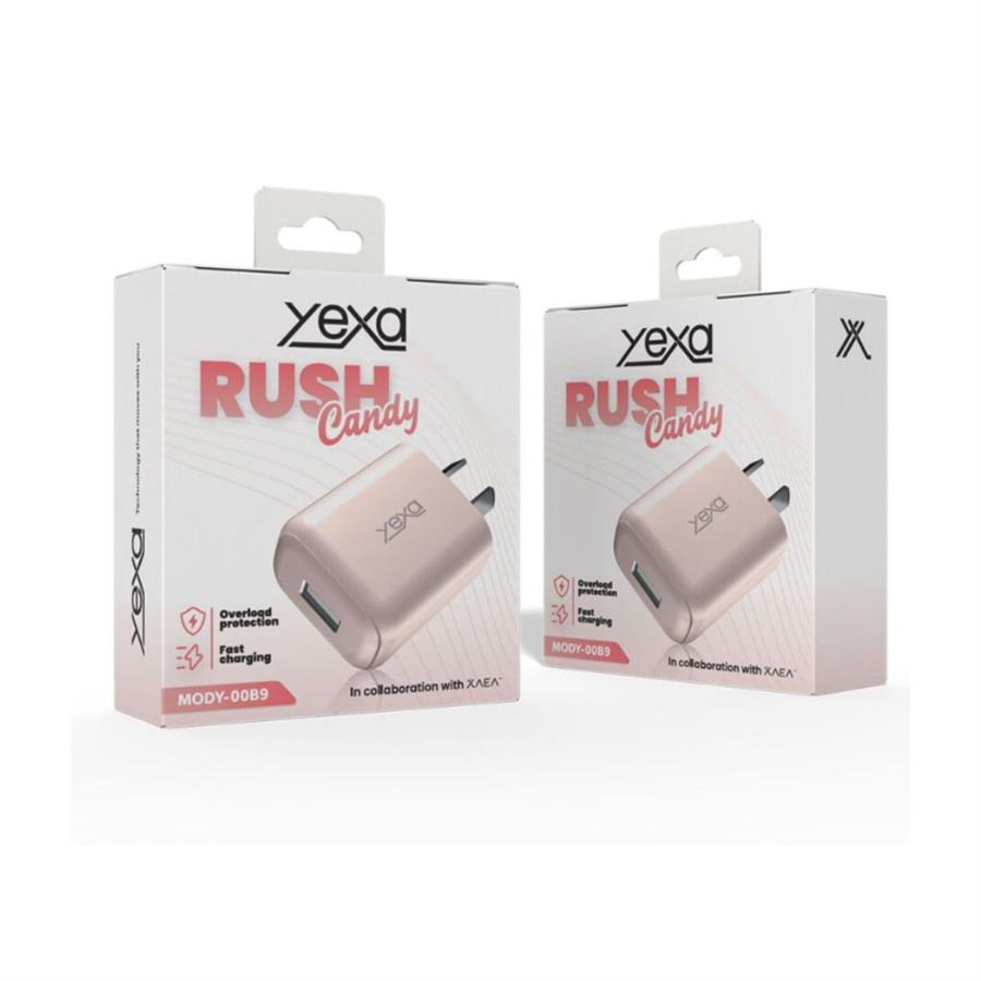 ADAPTADOR-CARGADOR 220V MODY-00B9 4.8A – RUSH – 1USB – YEXA – ROSA