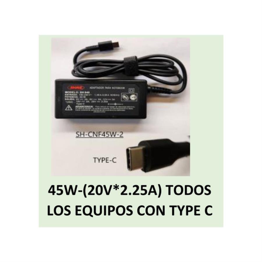 CARGADOR NOTEBOOK SH-CNF45W-2 - SHURE