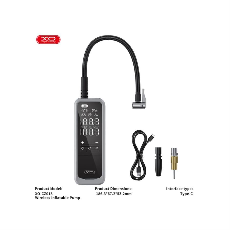 COMPRESOR DE AIRE/INFLADOR XO-CZ018 AUTO/MOTO PORTATIL 5000MAH