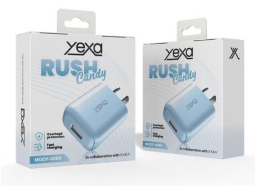ADAPTADOR-CARGADOR 220V MODY-00B9 4.8A – RUSH – 1USB – YEXA – CELESTE