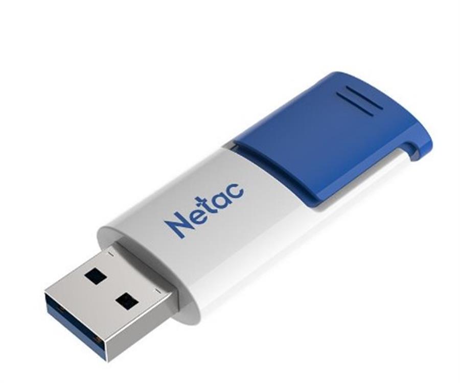 PEN DRIVE 128 GB NETAC U182 3.0 WHITE/BLUE RETRACTIL