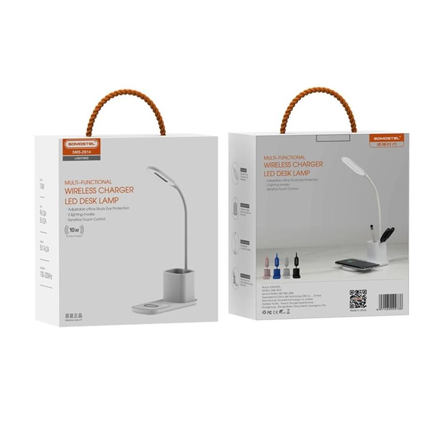 Lampara LED para Escritorio + Carga Inalambrica 15W - SMS-ZB14 - SOMOSTEL