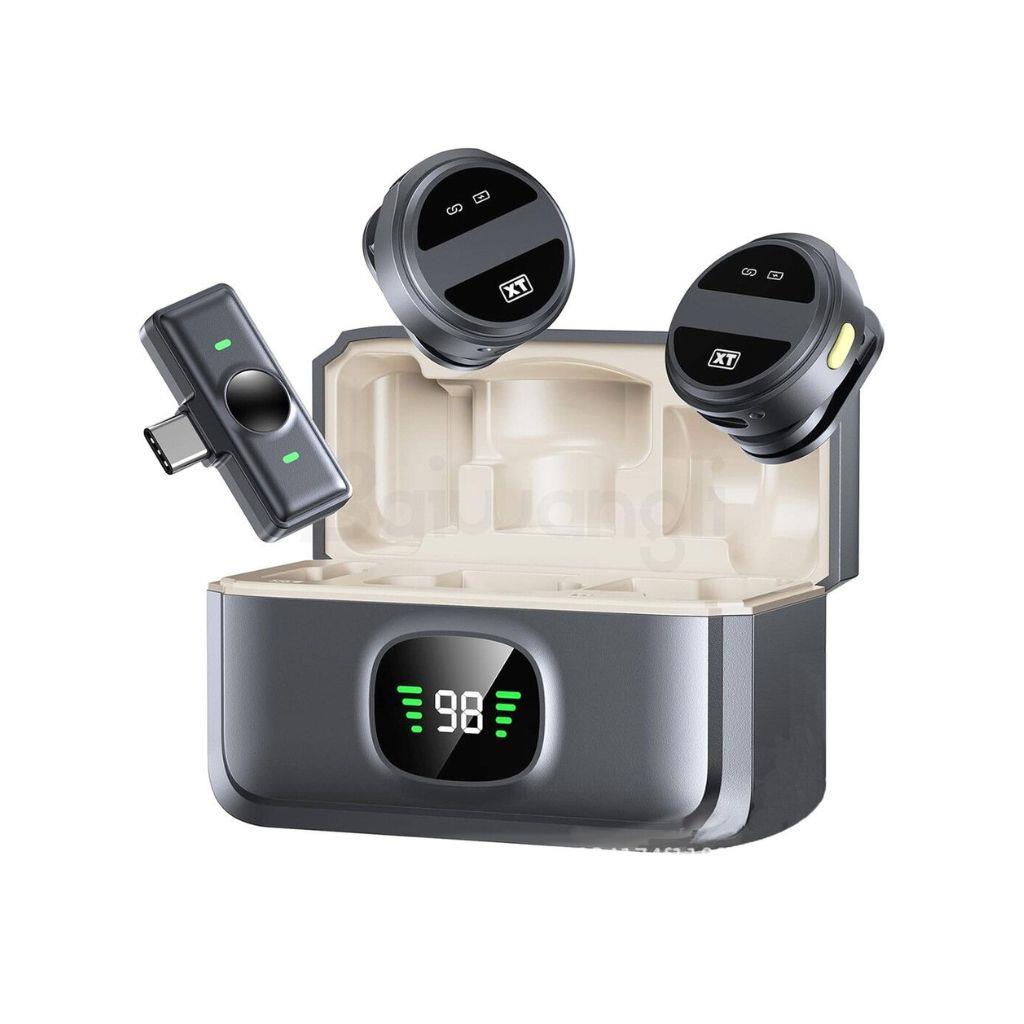 MICROFONO DOBLE INALAMBRICO MAGNETICO MODV-00GS – VARIOS – NEGRO