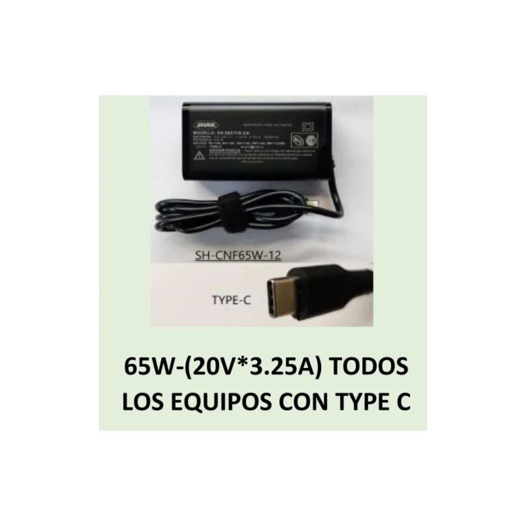 CARGADOR NOTEBOOK SH-CNF65W-12 ACER/ASUS/TOSHIBA/ LENOVO / D