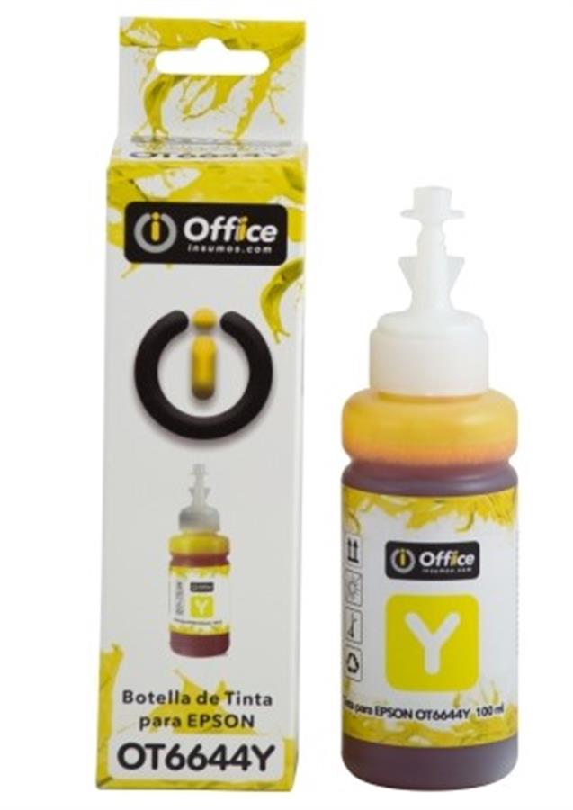 Botella de Tinta P/EPSON 100CC AMARILLO EN CAJA OT6644Y CON APLICADOR OFFICE