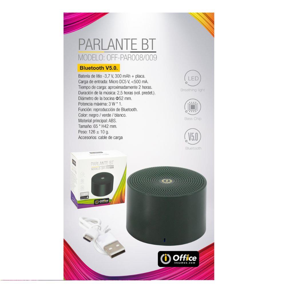 PARLANTES AUDIO BT ALIM BATERIA OFF-PAR009 VERDE