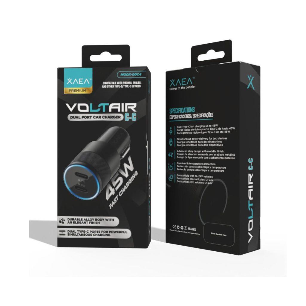 ADAPTADOR CARGADOR 12V VOLTAIR 2 TIPO C MODX-00C4 – XAEA – NEGRO